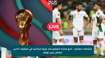 مشاهدة مجانية.. تابع مباراة الجزائر ضد غينيا مباشرة في تصفيات كأس العالم بدون توقف